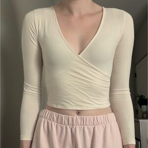 Off-white Ballet Style Wrap Top